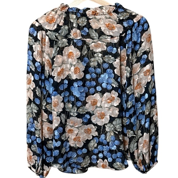 Like New - Rebecca Taylor Blush Rose Floral Blouse - Size 4 - Picture 9 of 10